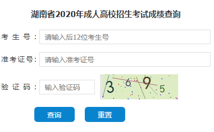 2020年湖南益阳成人高考成绩查询入口