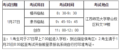 2021年江苏师范大学书法学专业校考招生简章