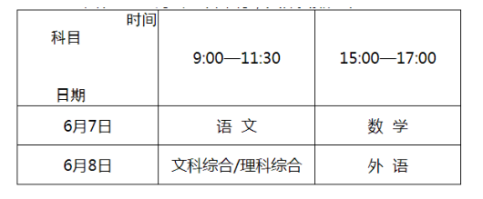 河南2021高考时间是几月几号？