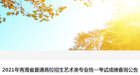 2021年青海省普通高校招生艺术类专业统一考试成绩查询公告