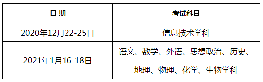 2021年河南普通高中会考时间安排