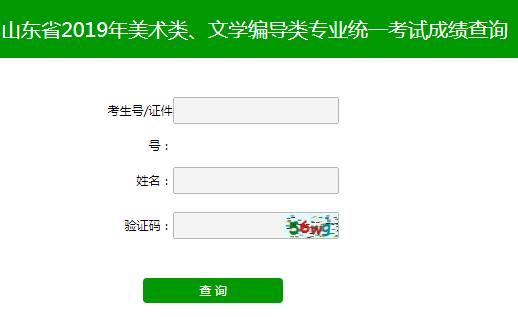 2019年山东烟台美术类专业统考成绩查询入口（已开通）