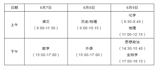 湖北2021高考时间是几月几号？