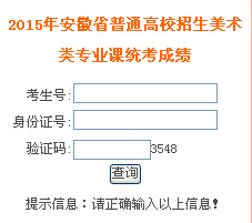 2015年安徽美术联考成绩查询入口【已开通】