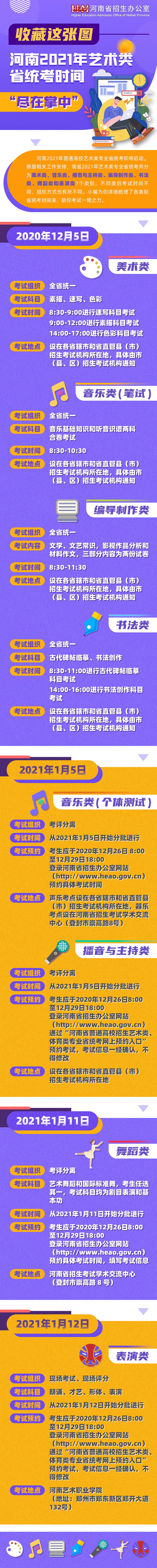 2021年河南艺术类省统考时间表