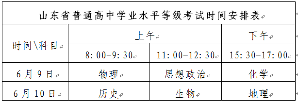 山东高考时间2021具体时间科目安排（6月7日至10日）图3