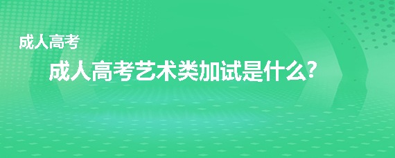 成人高考艺术类加试是什么？