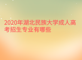 2020年湖北民族大学成人高考招生专业有哪些？