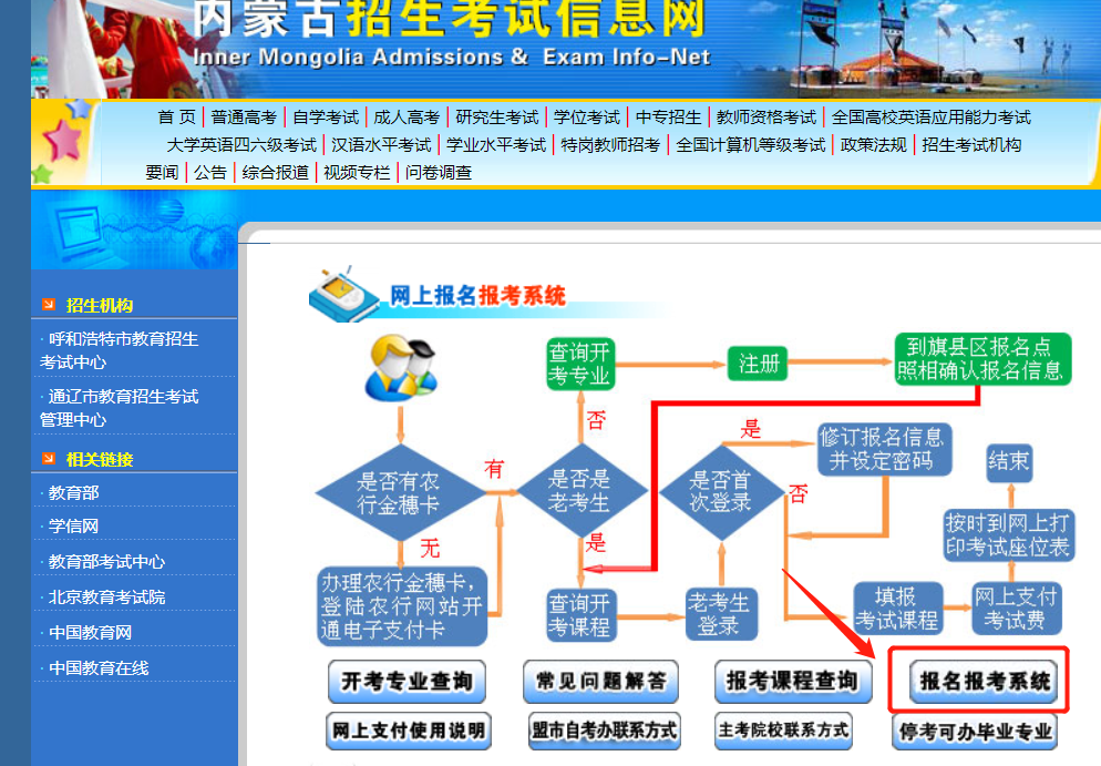 2020年10月内蒙古自考成绩查询时间及流程图2