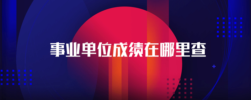 事业单位成绩在哪里查