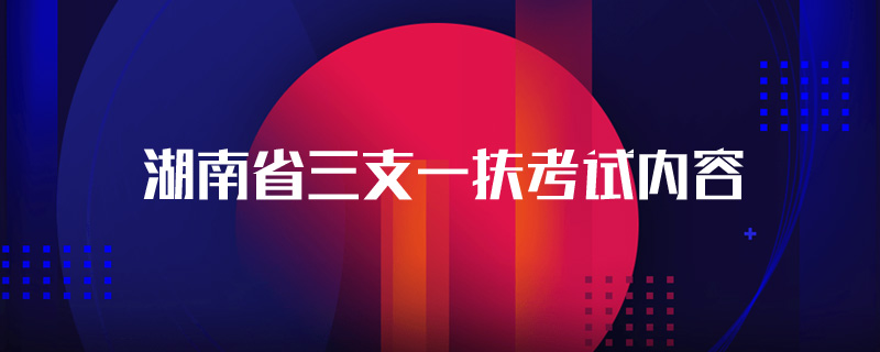 湖南省三支一扶考试内容
