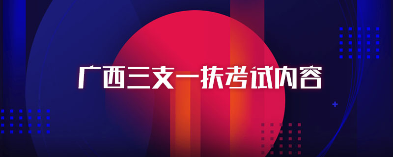 广西三支一扶考试内容