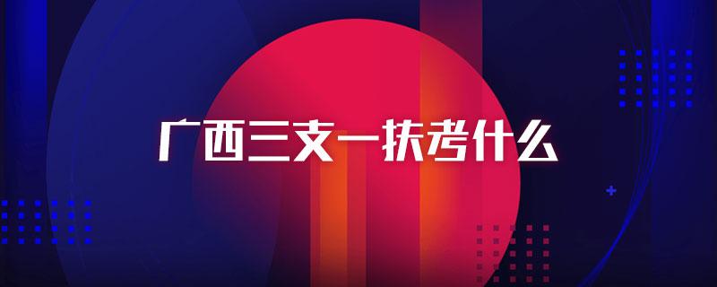 广西三支一扶考什么