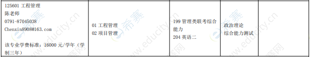 2021年华东交通大学经济管理学院工程管理硕士MEM招生目录