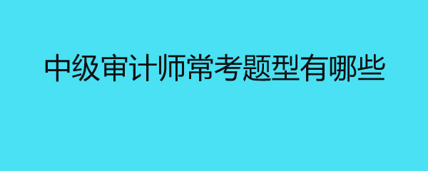 中级审计师常考题型有哪些