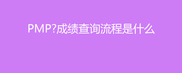 PMP成绩查询流程是什么
