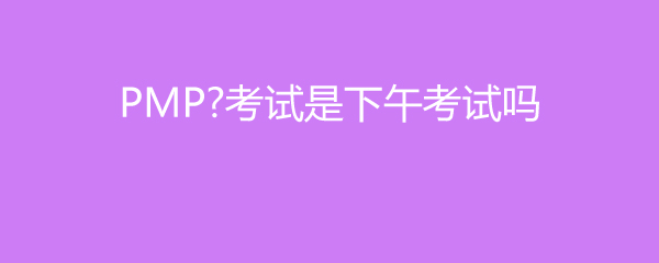 PMP考试是下午考试吗