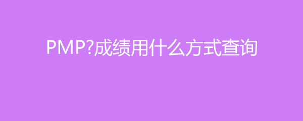 PMP成绩用什么方式查询