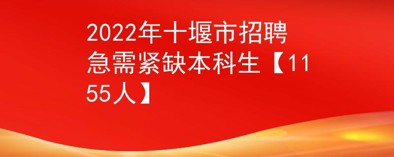 2022年十堰市招聘急需紧缺本科生【1155人】