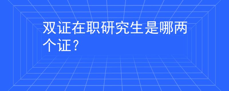 双证在职研究生是哪两个证？