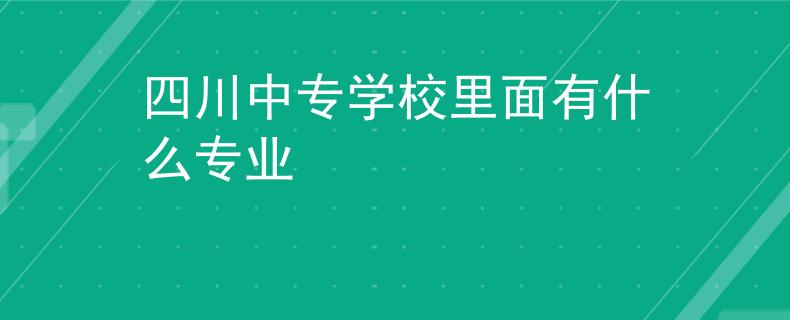 四川中专学校里面有什么专业