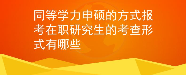 同等学力申硕的方式报考在职研究生的考查形式有哪些