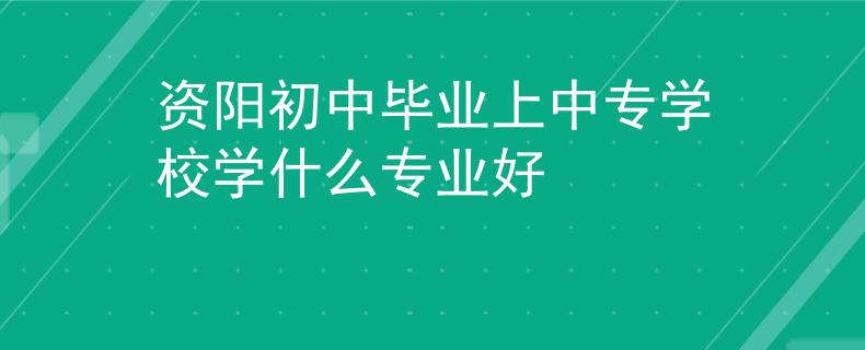 资阳初中毕业上中专学校学什么专业好