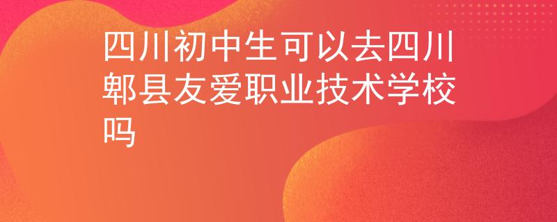 四川初中生可以去四川郫县友爱职业技术学校吗
