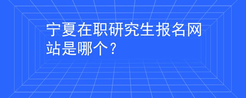 宁夏在职研究生报名网站是哪个？