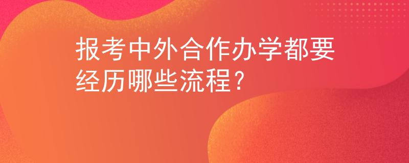 报考中外合作办学都要经历哪些流程？