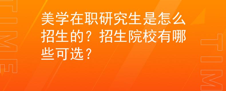 美学在职研究生是怎么招生的？招生院校有哪些可选？