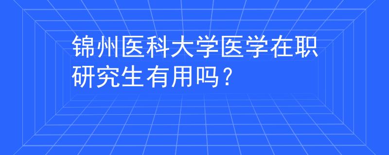 锦州医科大学医学在职研究生有用吗？