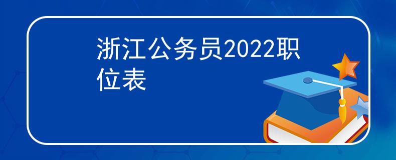 浙江公务员2022职位表