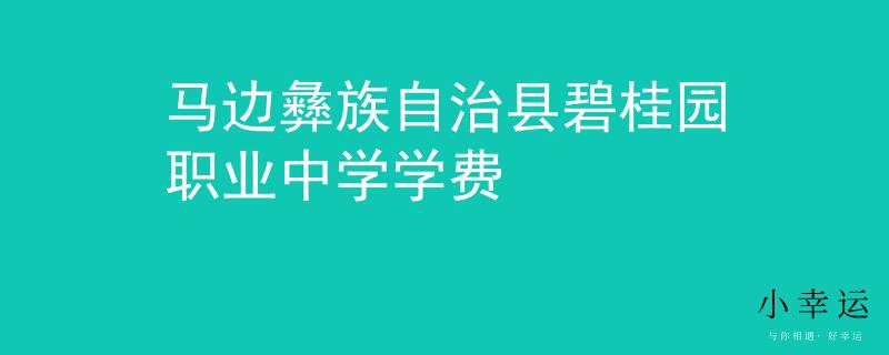马边彝族自治县碧桂园职业中学学费