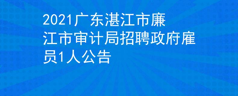2021广东湛江市廉江市审计局招聘政府雇员1人公告