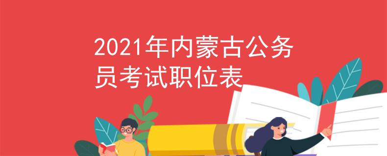 2021年内蒙古公务员考试职位表