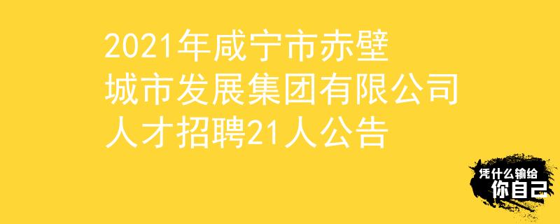 2021年咸宁市赤壁城市发展集团有限公司人才招聘21人公告