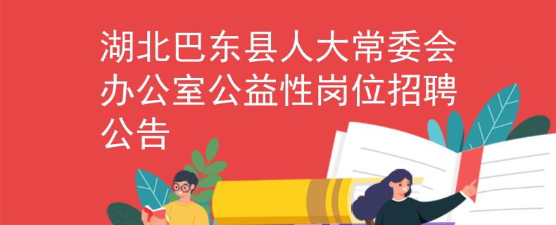 湖北巴东县人大常委会办公室公益性岗位招聘公告