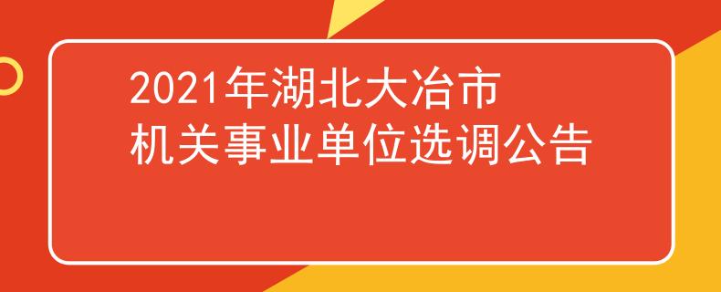 2021年湖北大冶市机关事业单位选调公告