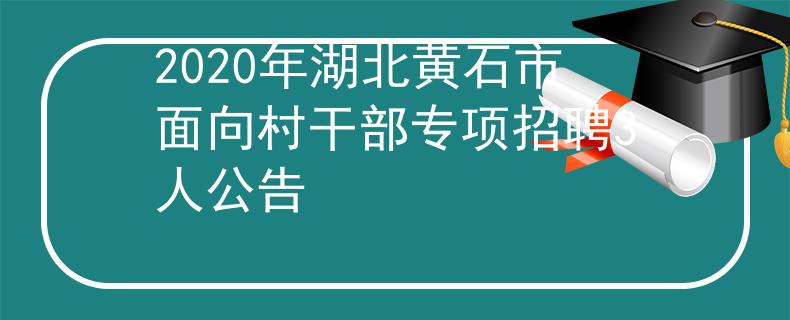 2020年湖北黄石市面向村干部专项招聘3人公告