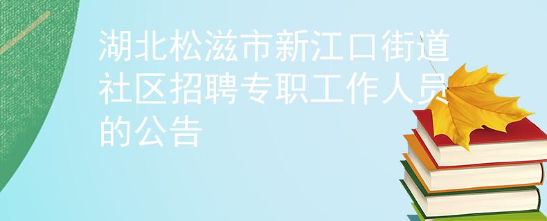 湖北松滋市新江口街道社区招聘专职工作人员的公告