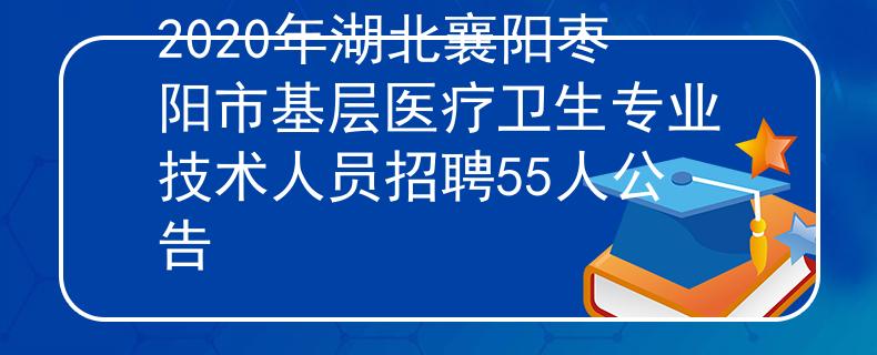 2020年湖北襄阳枣阳市基层医疗卫生专业技术人员招聘55人公告