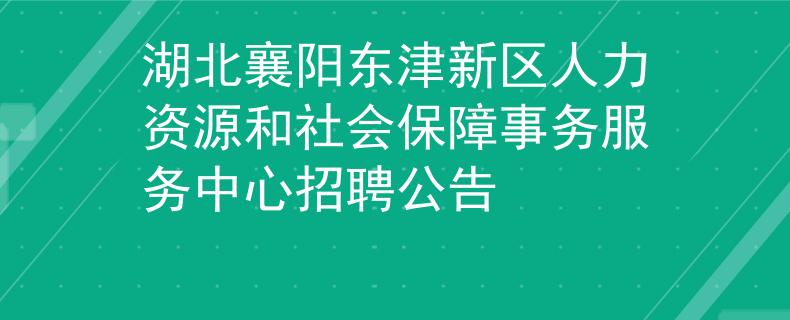 湖北襄阳东津新区人力资源和社会保障事务服务中心招聘公告
