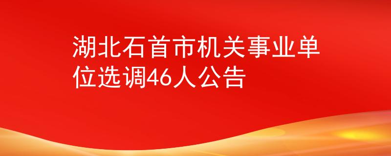 湖北石首市机关事业单位选调46人公告