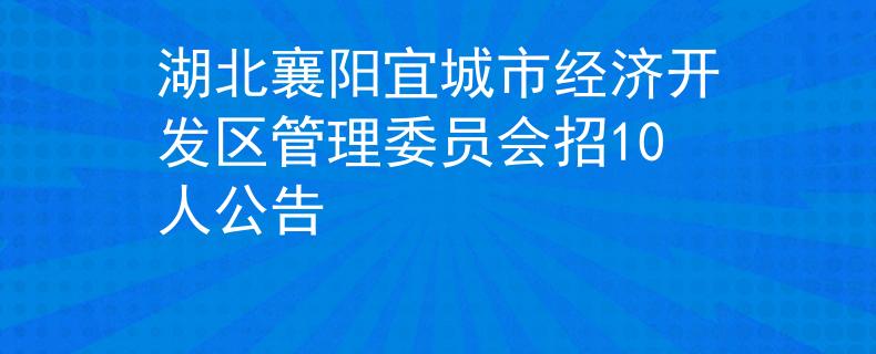 湖北襄阳宜城市经济开发区管理委员会招10人公告