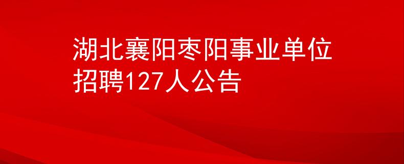 湖北襄阳枣阳事业单位招聘127人公告