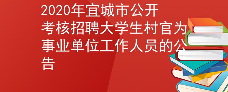 2020年宜城市公开考核招聘大学生村官为事业单位工作人员的公告