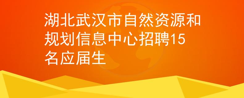 湖北武汉市自然资源和规划信息中心招聘15名应届生