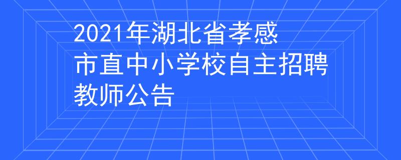 2021年湖北省孝感市直中小学校自主招聘教师公告