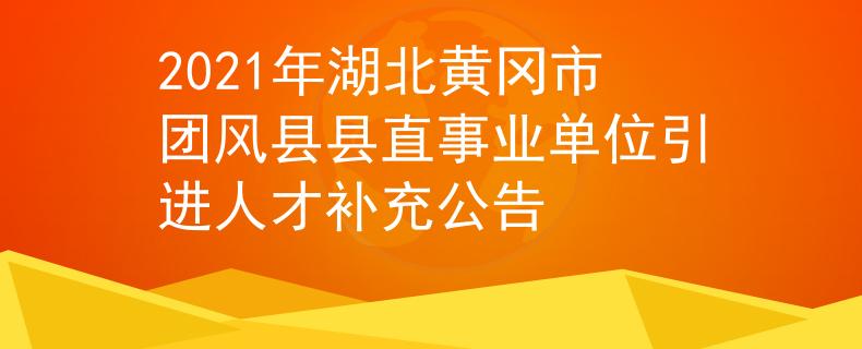 2021年湖北黄冈市团风县县直事业单位引进人才补充公告